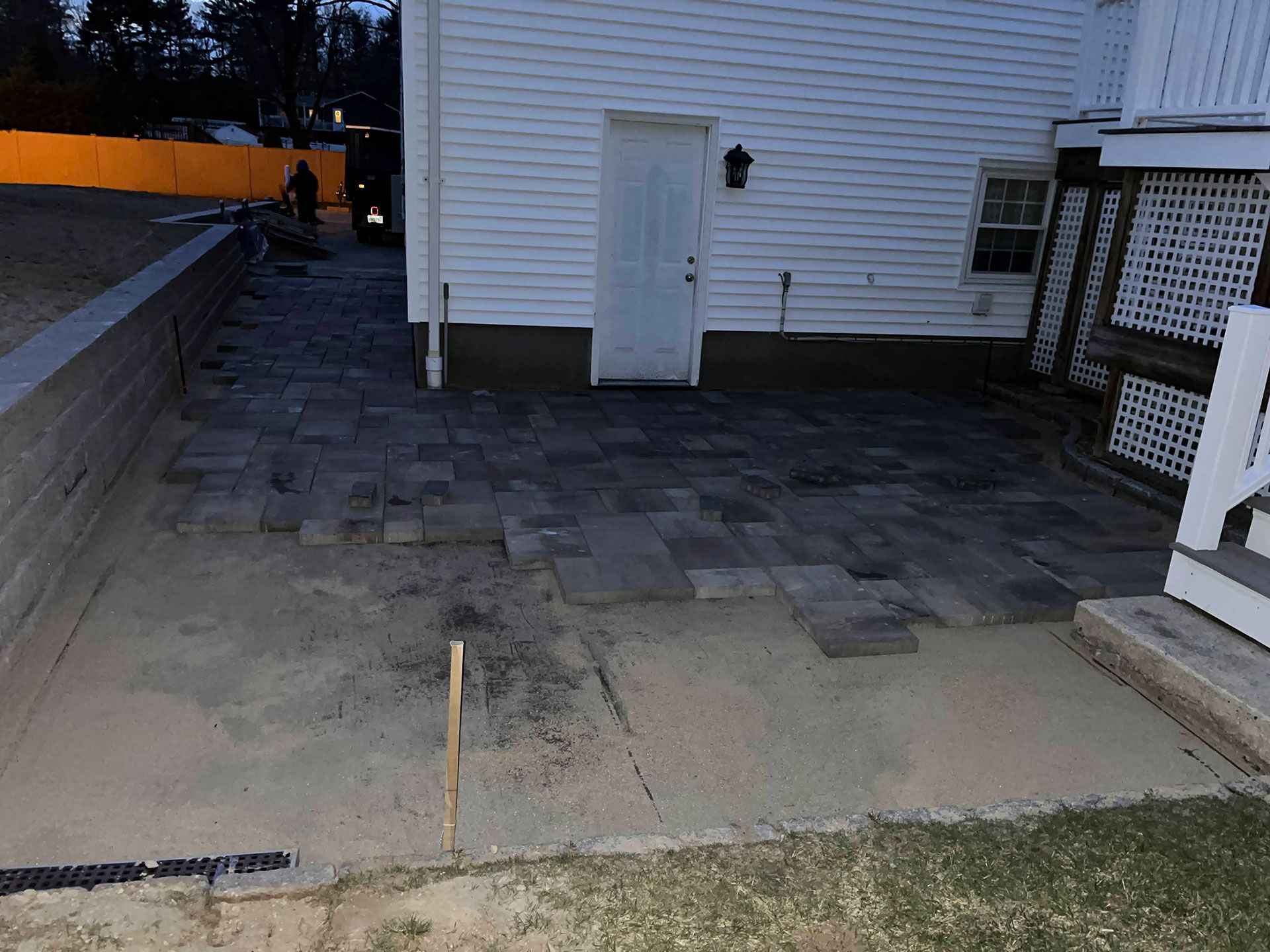 Patio construction in progress