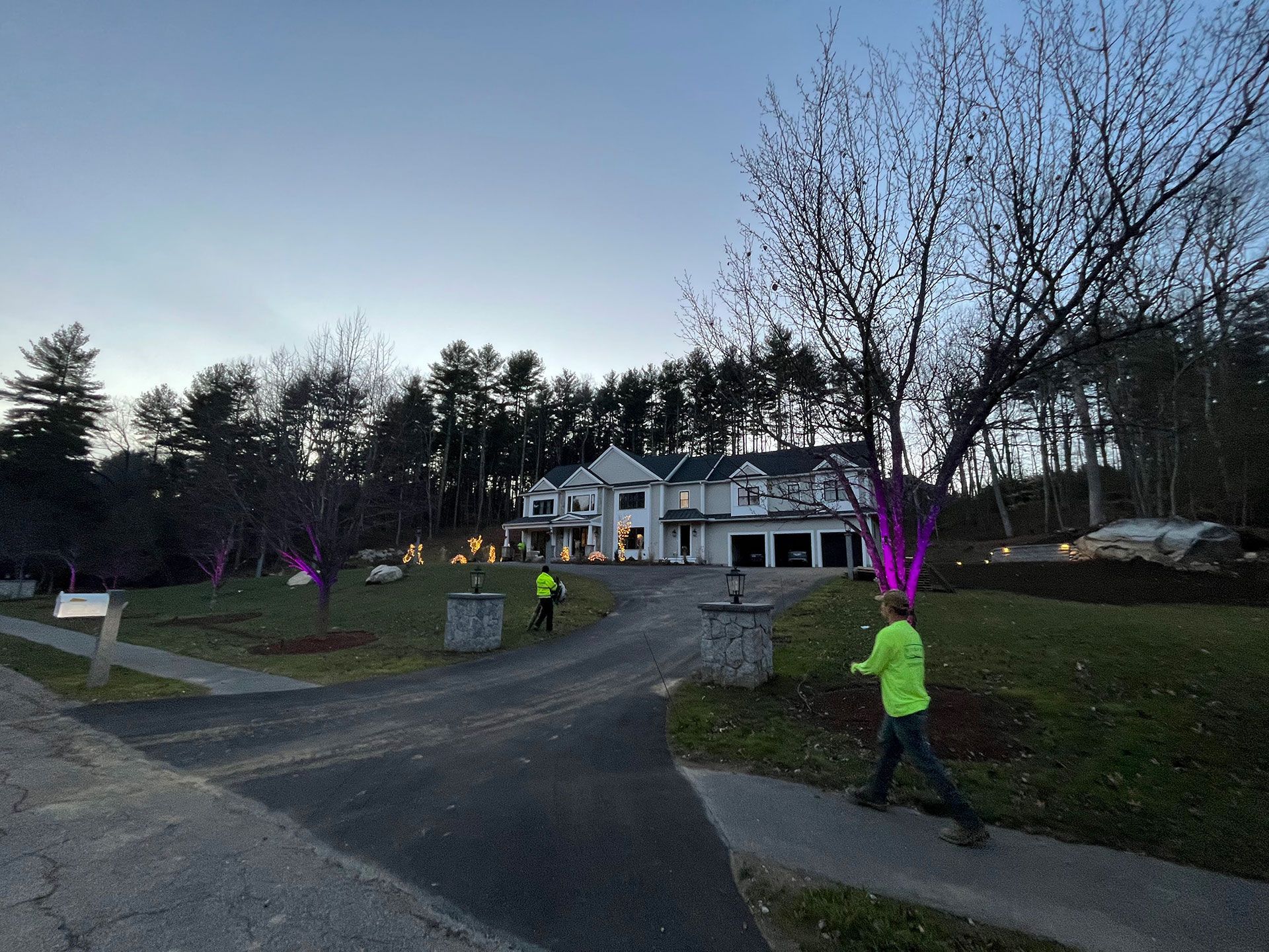 Landscape lighting installation on going