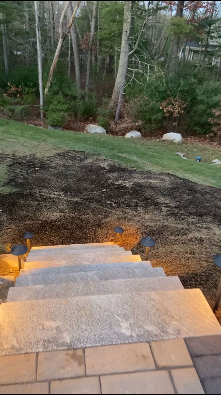 Landscape lighting installed for steps and stairs