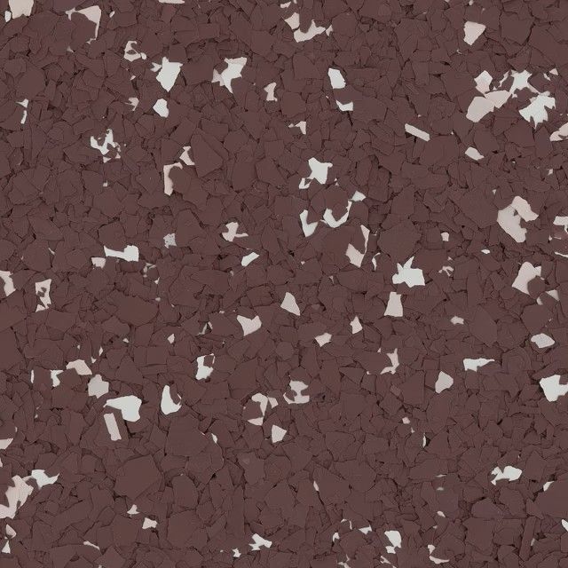 A brown rubberized flooring material with white flecks dispersed throughout the texture.