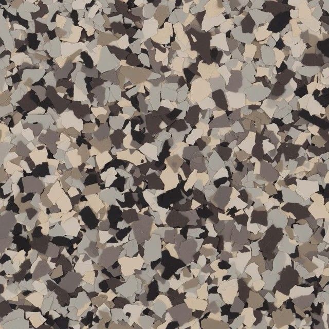 A seamless texture of decorative vinyl paint chips in shades of beige, gray, charcoal, and white.