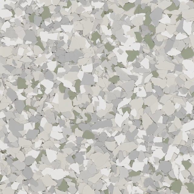 A seamless texture of small, irregular flakes in shades of sage green, light gray, and off-white.