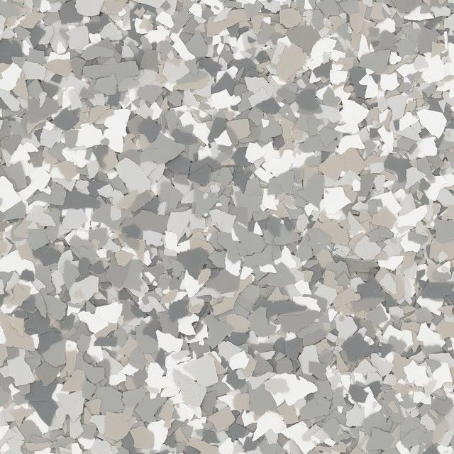 A textured surface with a multi-colored stone chip pattern in shades of white, light gray, dark gray, and beige.
