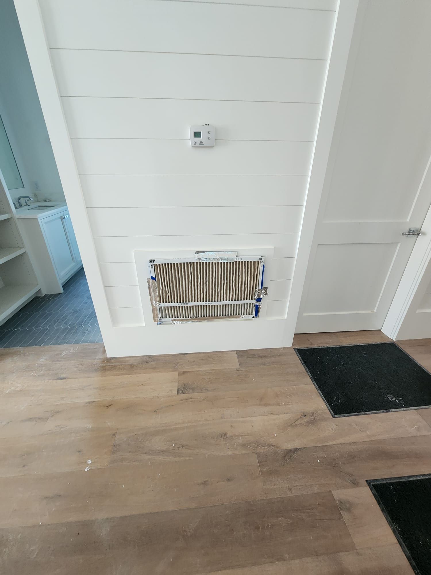 a door with a hole in it that looks like a fireplace