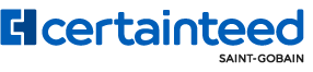 Certaintyed logo in blue with Saint-Gobain text underneath