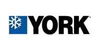 York logo with a blue square snowflake icon and black text on a white background