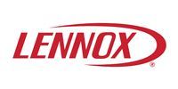 Lennox logo in red italic text with a red oval swoosh on a white background
