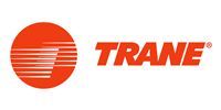 Trane logo in red with orange circular emblem on a white background