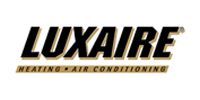 Luxaire Heating & Air Conditioning logo with black and gold lettering