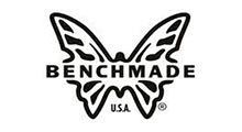 A black and white logo for benchmade usa with a butterfly on it.