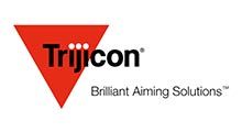 The trijicon logo is a red triangle with the words `` brilliant aiming solutions '' written on it.