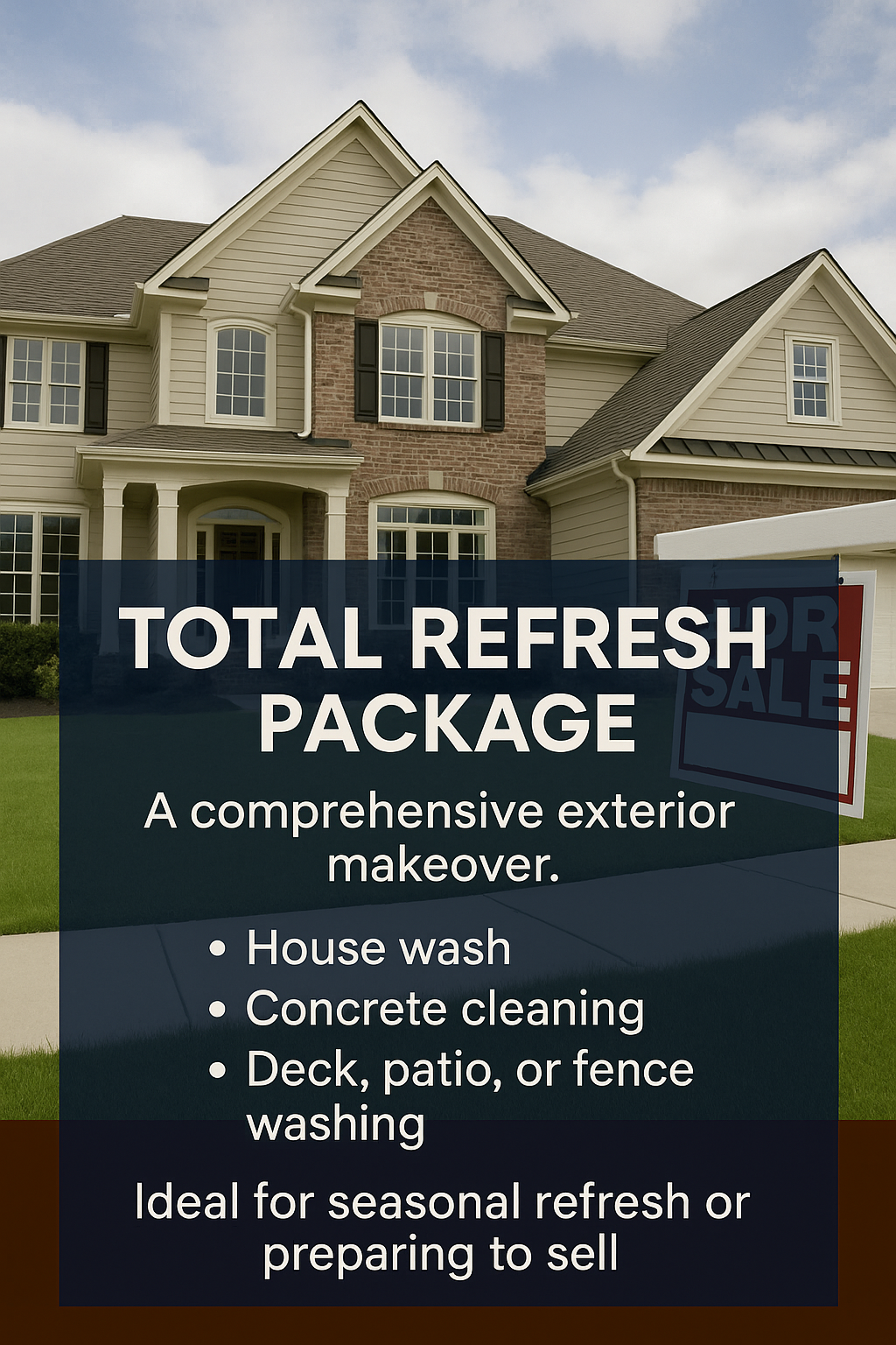 An ad for a total refresh package for a house