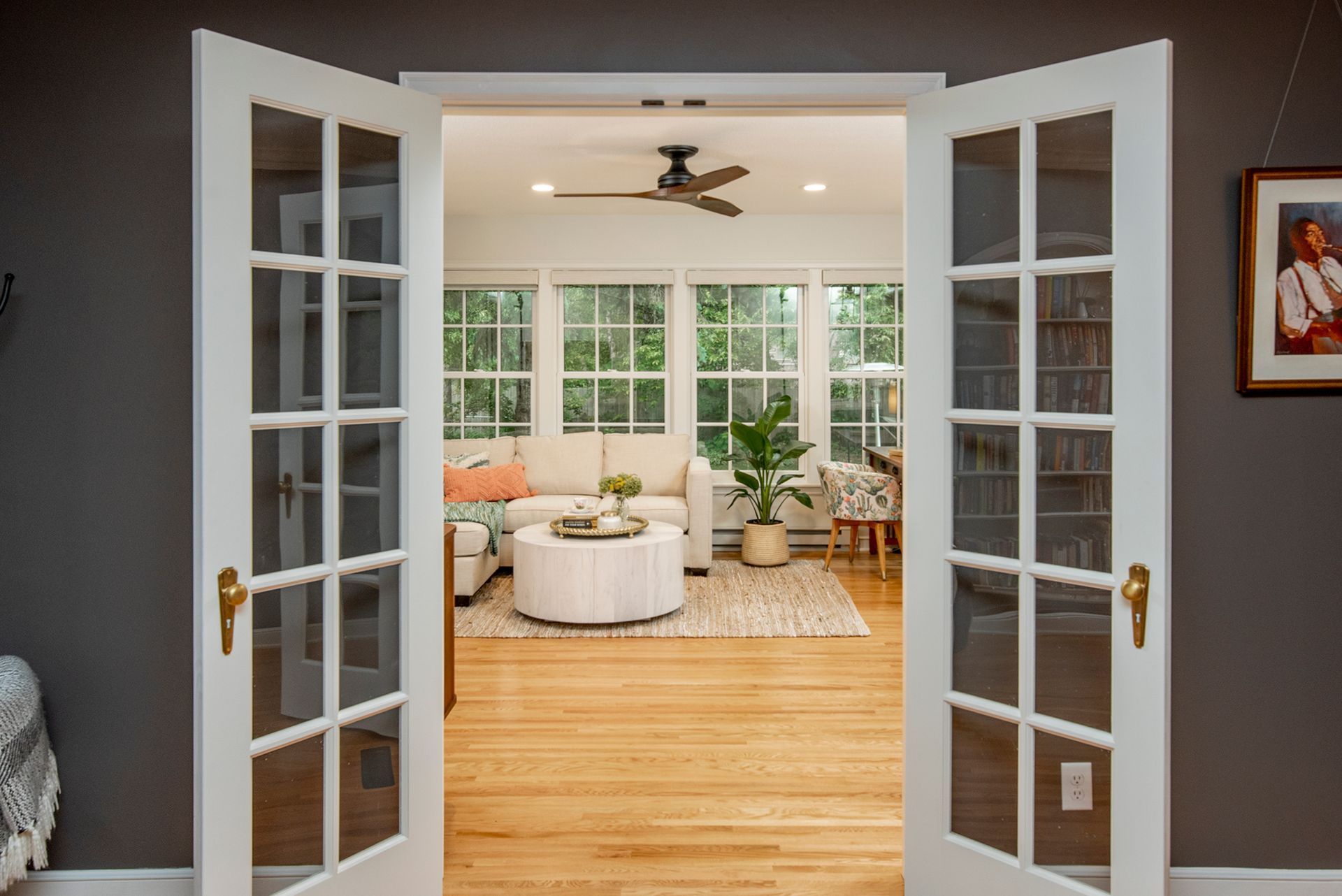Open French doors