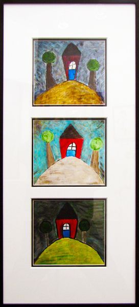 Children art collage frame