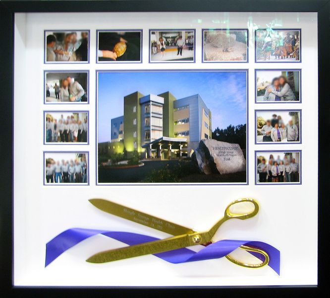 Ribbon cutting morabilia collage shadow box