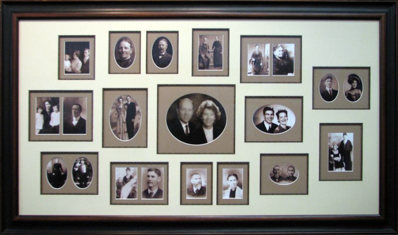 Family heritage collage shadow box frame