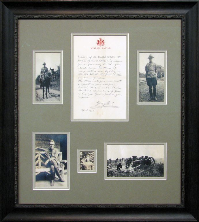 WWI memorabilia collage frame