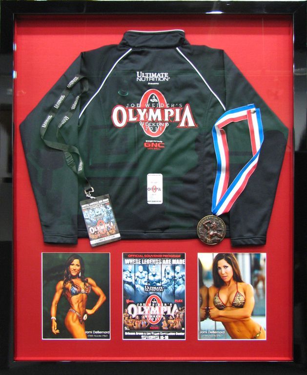 Body building award memorabilia frame