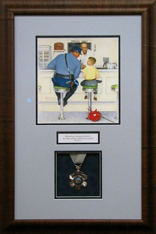 Policeman retirement memorabilia frame