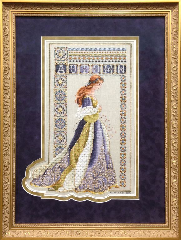 Counted cross stitch framed