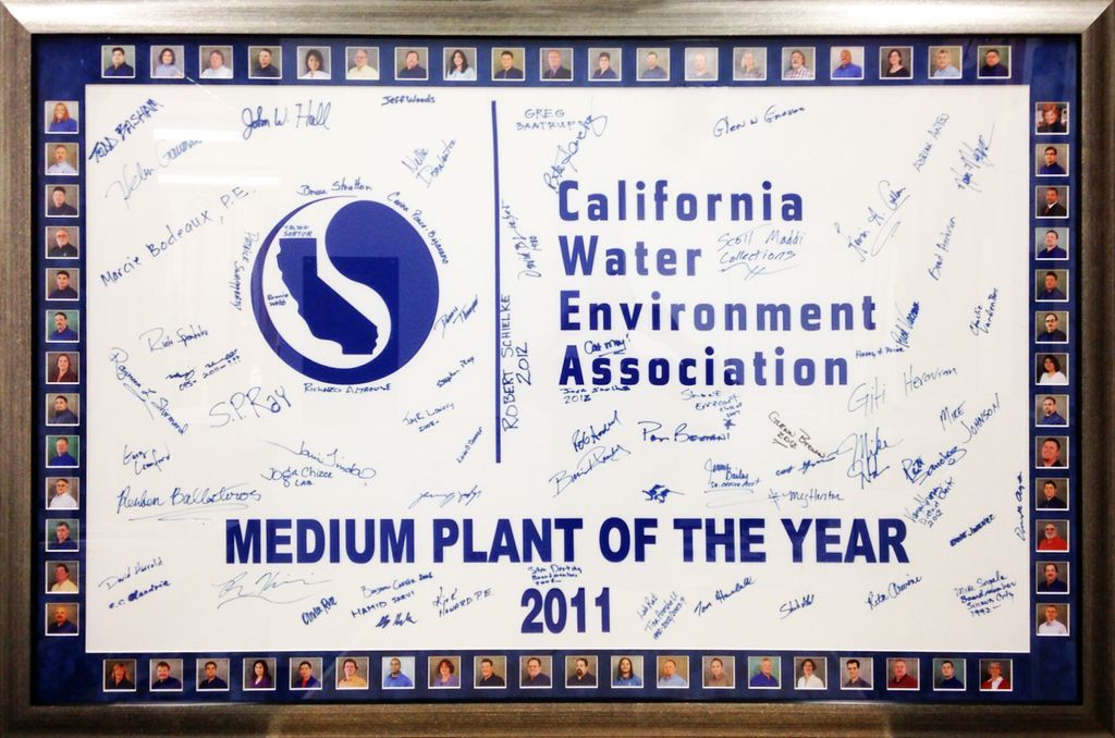 A framed plaque from the California Water Environment Association