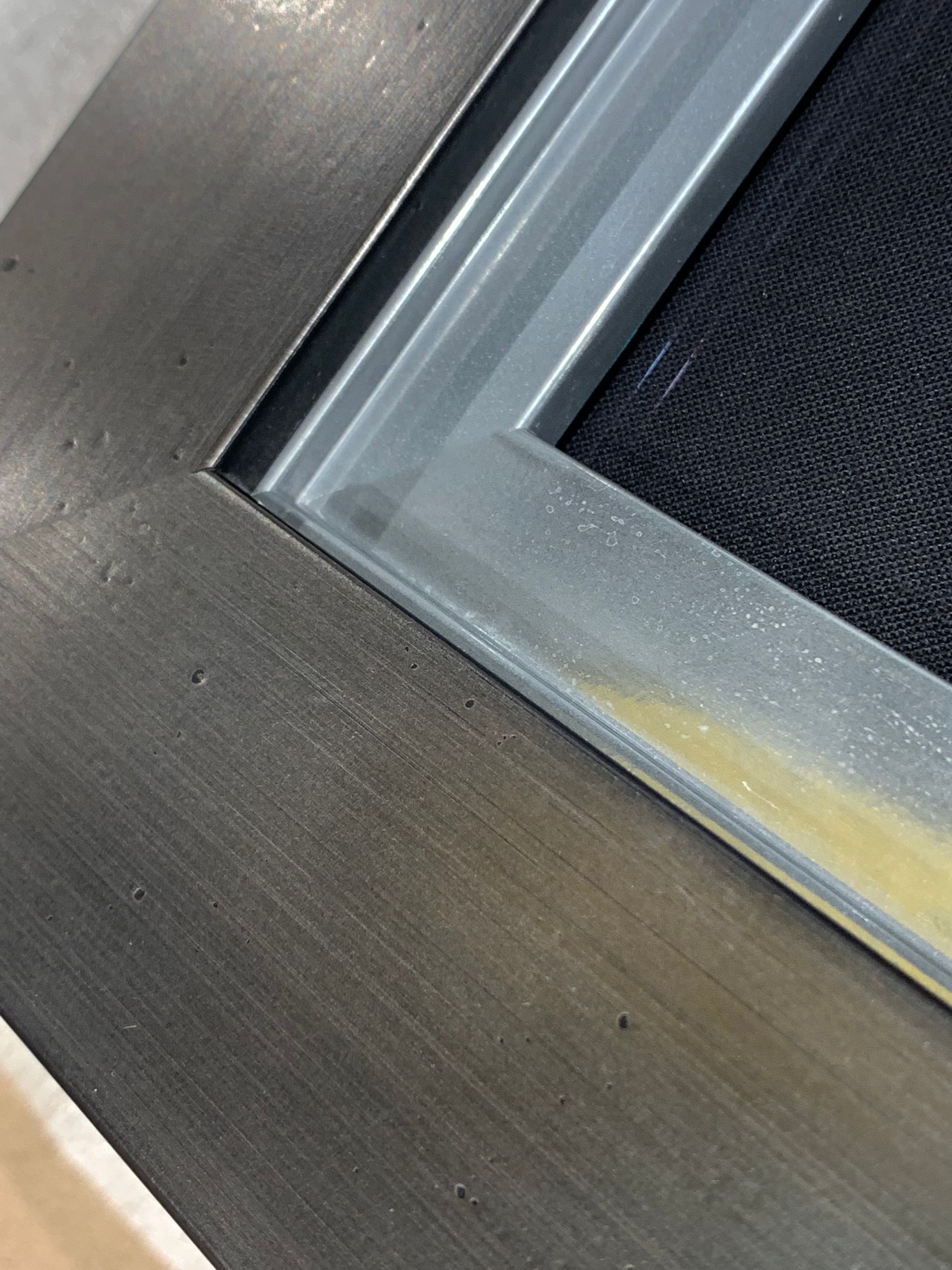 A close up of a metal frame on a table