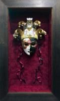 A picture of a carnival mask in a frame
