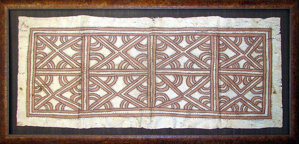 A framed picture with a geometric pattern on it