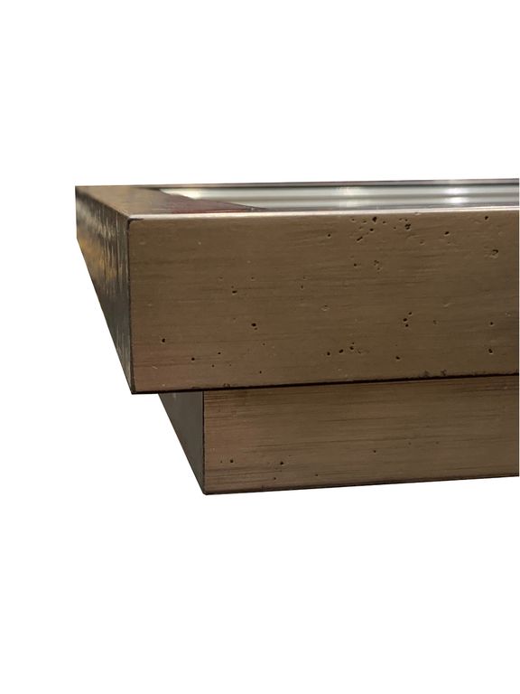 A close up of a wooden box on a white background