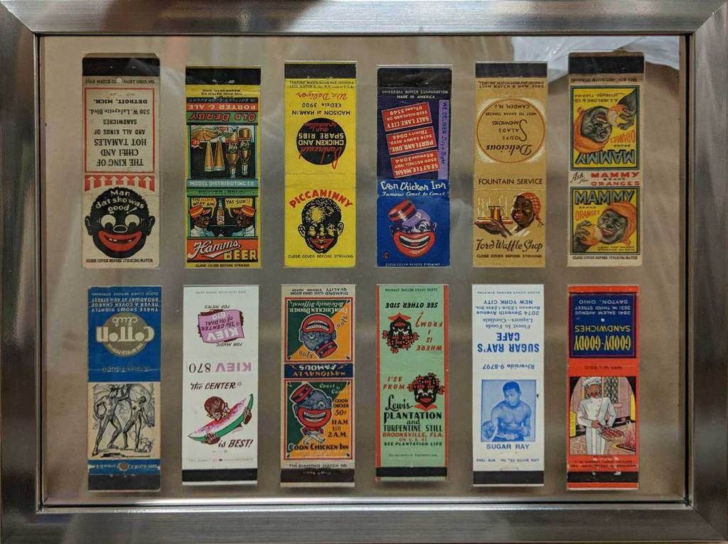 A collection of matches in a silver frame