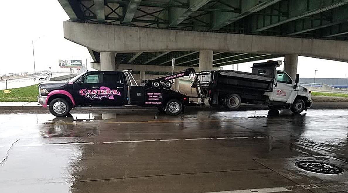 Roadside assistance truck towing