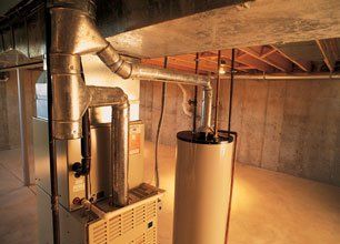 Hot water heater in basement