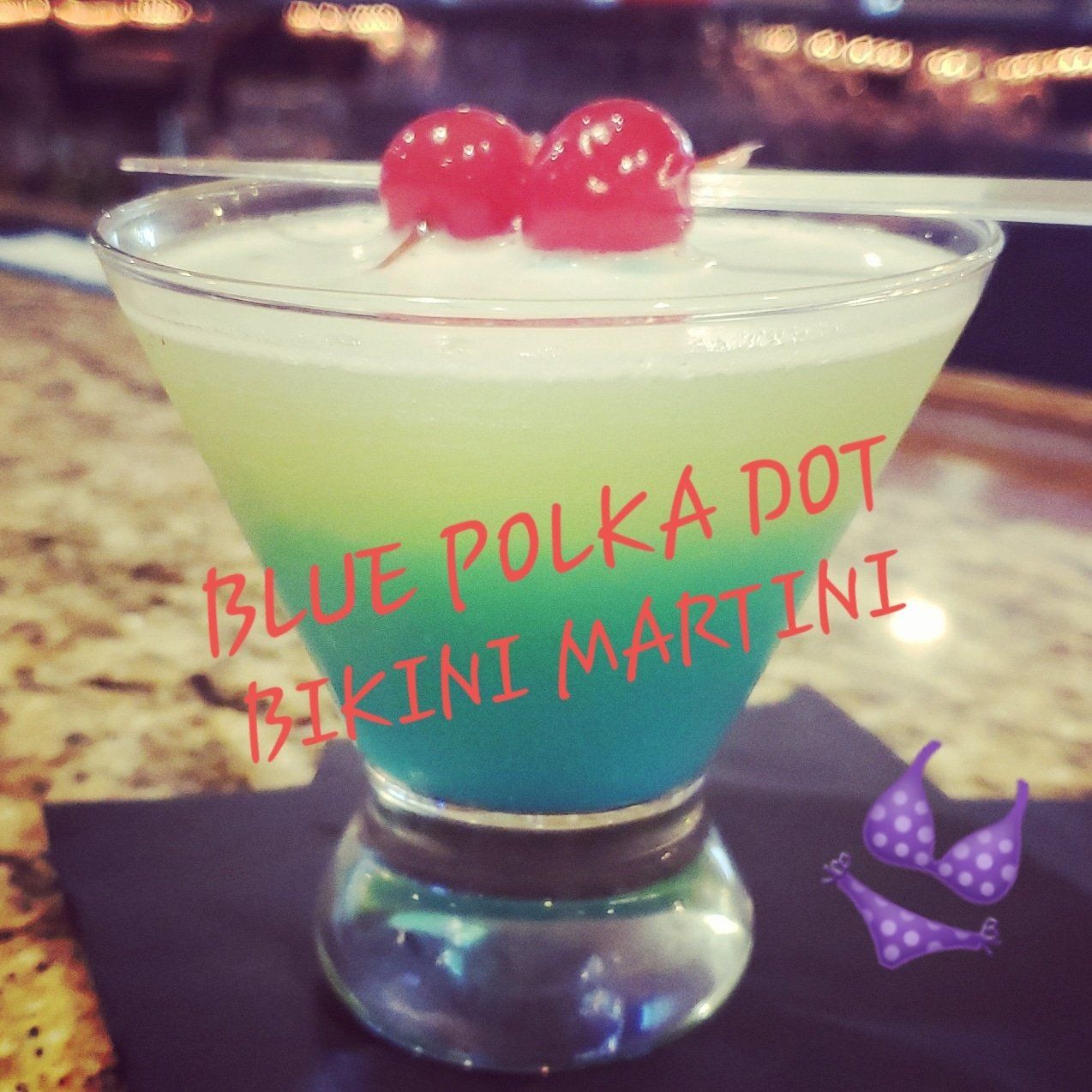 Blue Polkadot Bikini Martini