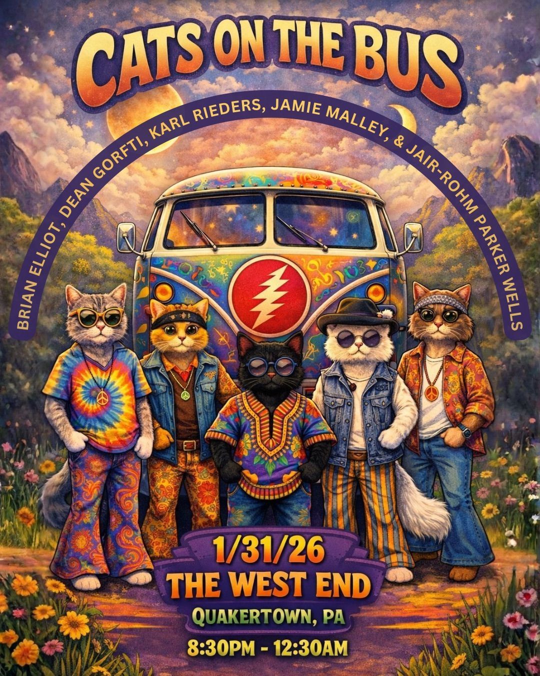 Promo poster for the Cats on the Bus event