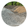 Wide variety of rocks and sand