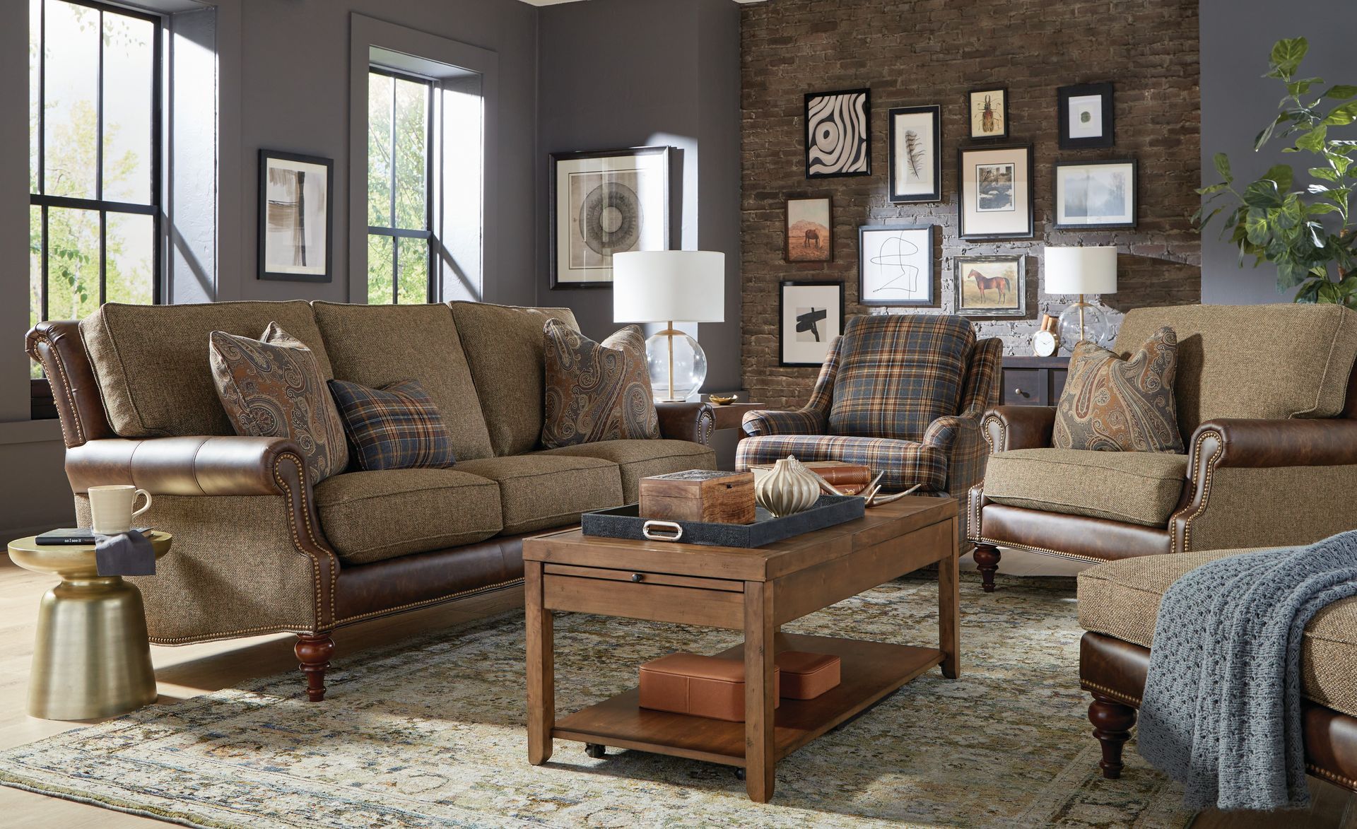 A living room filled with furniture and a coffee table