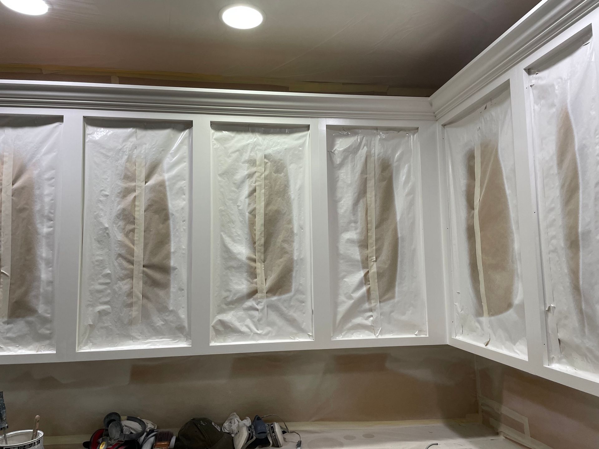 Before cabinet painting and installation