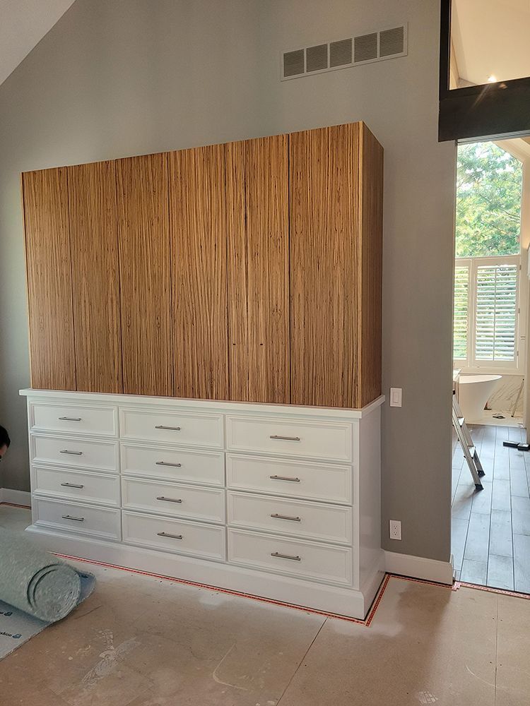 Wood cabinets