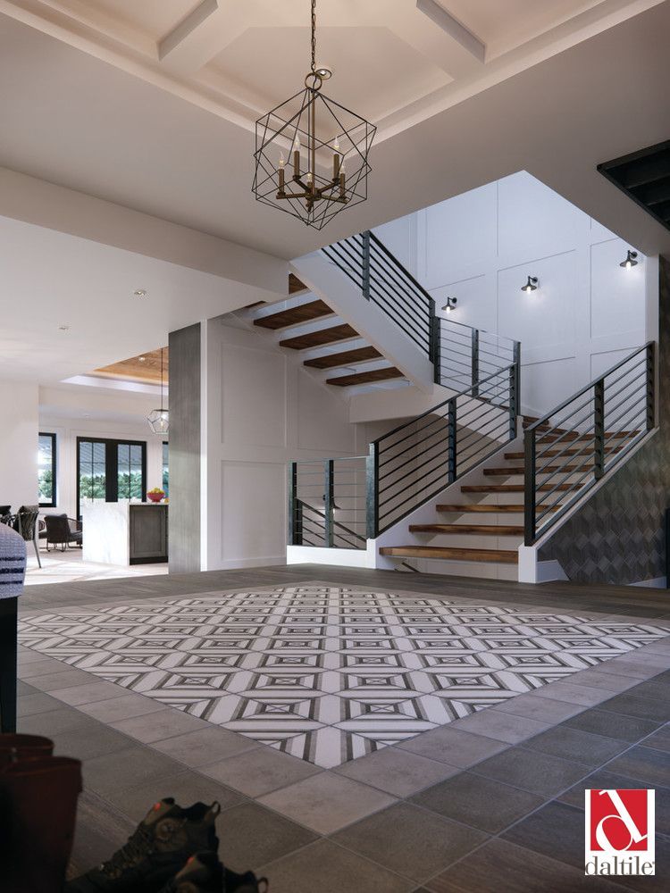 An artist 's impression of a staircase in a house