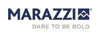 The logo for marazzi is blue and white and says `` dare to be bold ''.