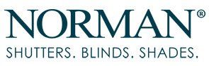 The logo for norman shutters , blinds , shades.