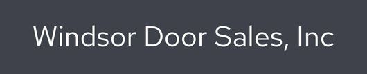 White text reading &ldquo;Windsor Door Sales, Inc&rdquo; on a dark gray background