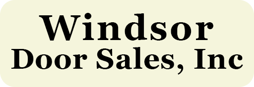 Windsor Door Sales, Inc. logo on a pale yellow background with black text