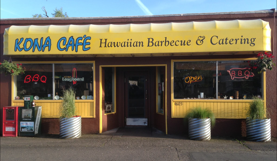 The kona cafe is a hawaiian barbecue and catering restaurant