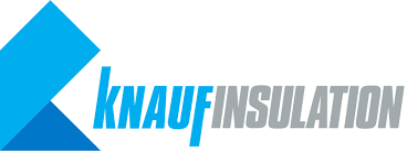 A blue and white logo for knauf insulation