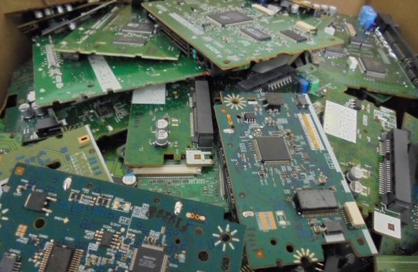 E-scrap of hard drive boards