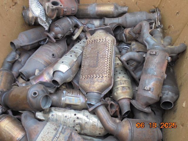Box filled with used catalytic converters