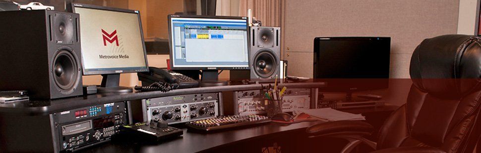 Control room on the recording studio