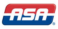 ASA logo in red, white, and blue italic lettering