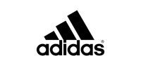 Adidas logo in black on a white background